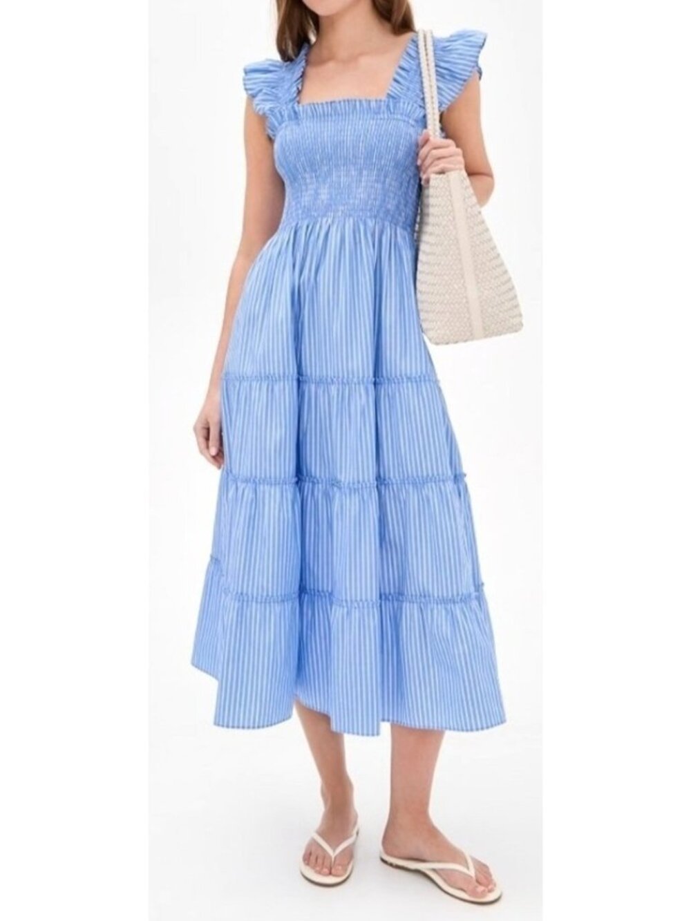 Hill House Home Women's Sz XS The Nap Dress Blue & White Stripe